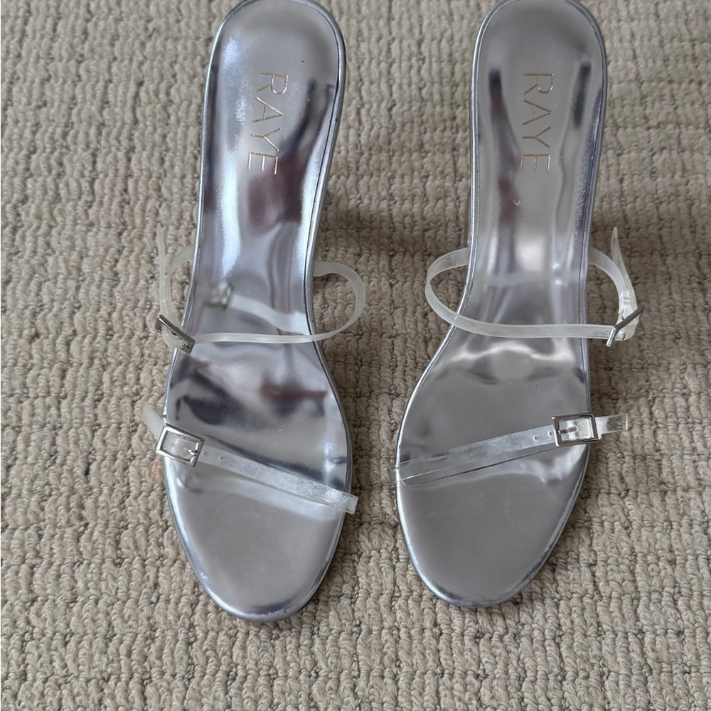 RAYE Metallic Silver Heels